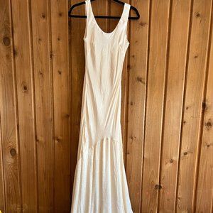 Lulus Champagne Satin Maxi Dress - Wedding / Bridal (New)